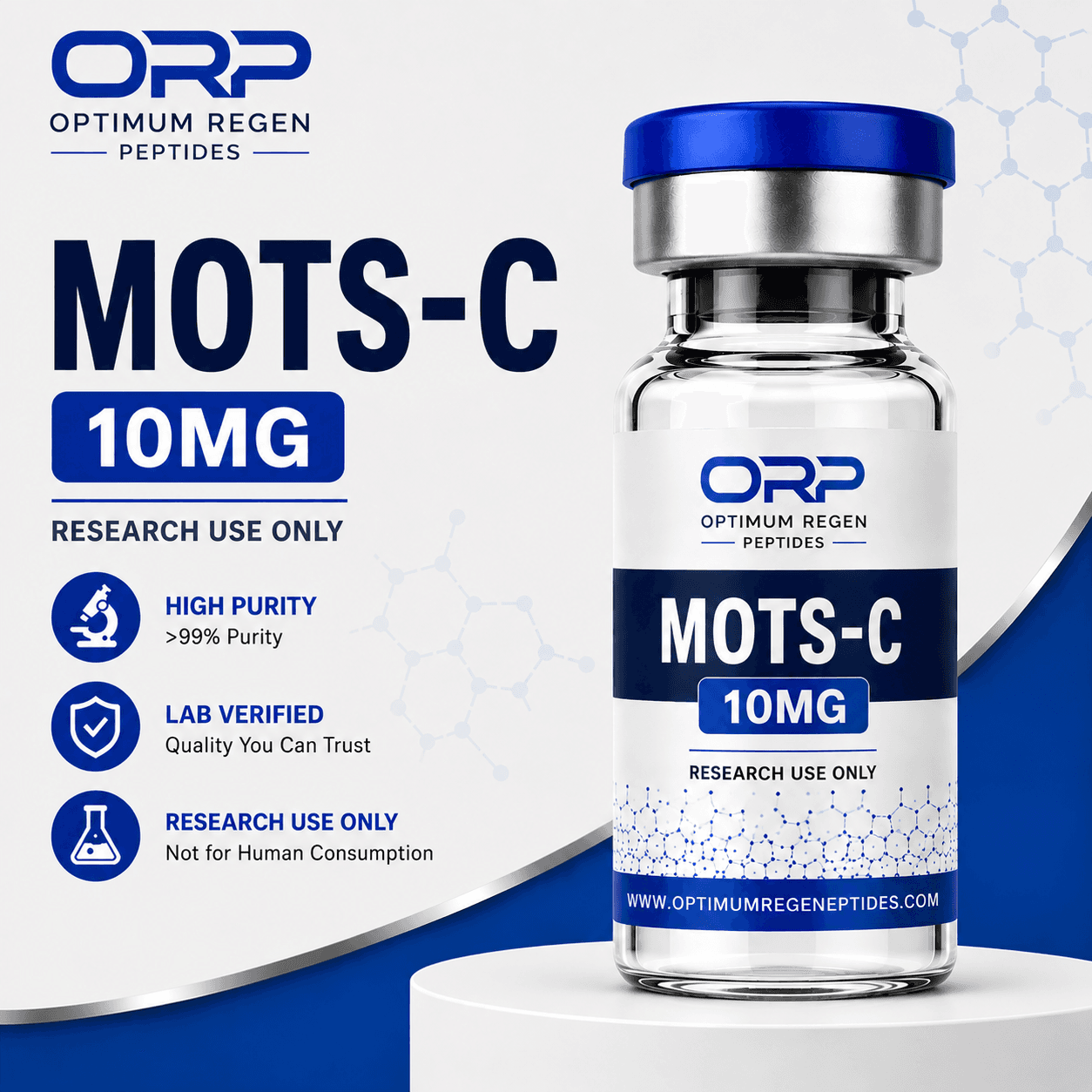 MOTS-C research peptide vial — Optimum ReGen Peptides