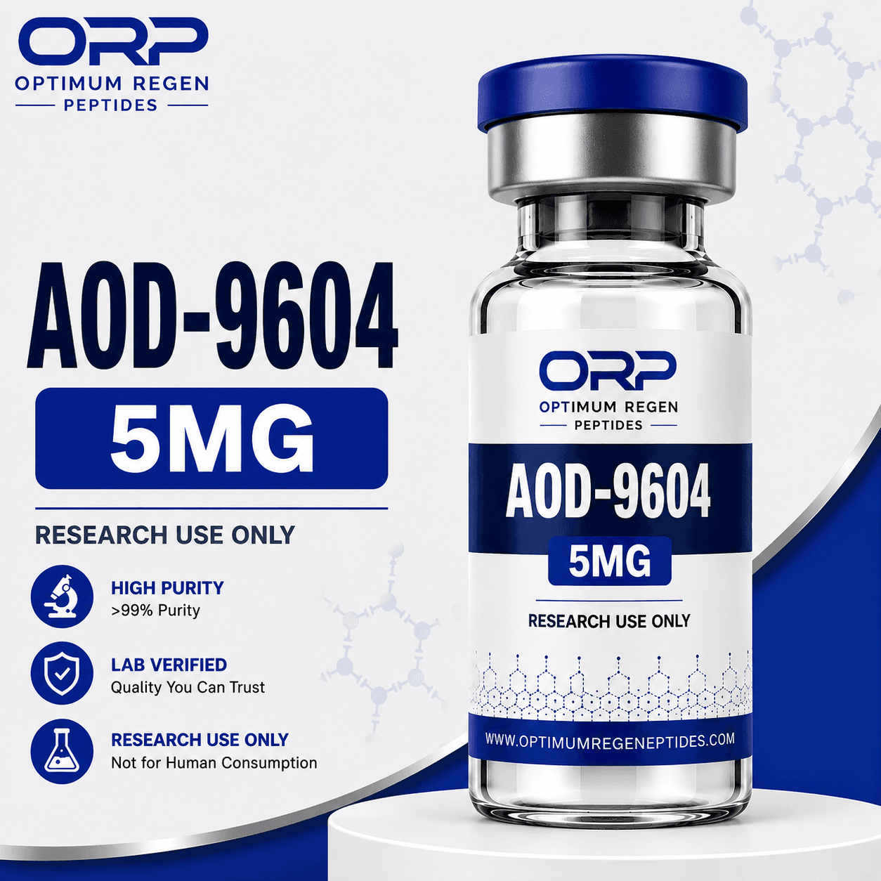 AOD-9604 research peptide vial β Optimum ReGen Peptides