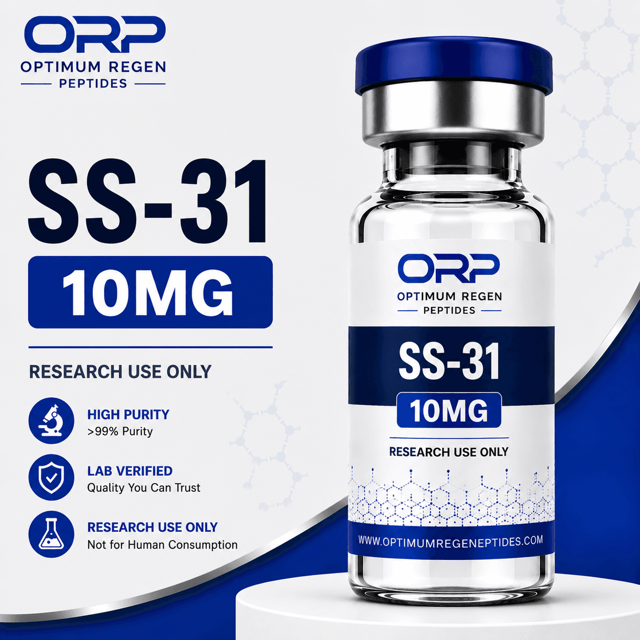 SS-31 research peptide vial — Optimum ReGen Peptides