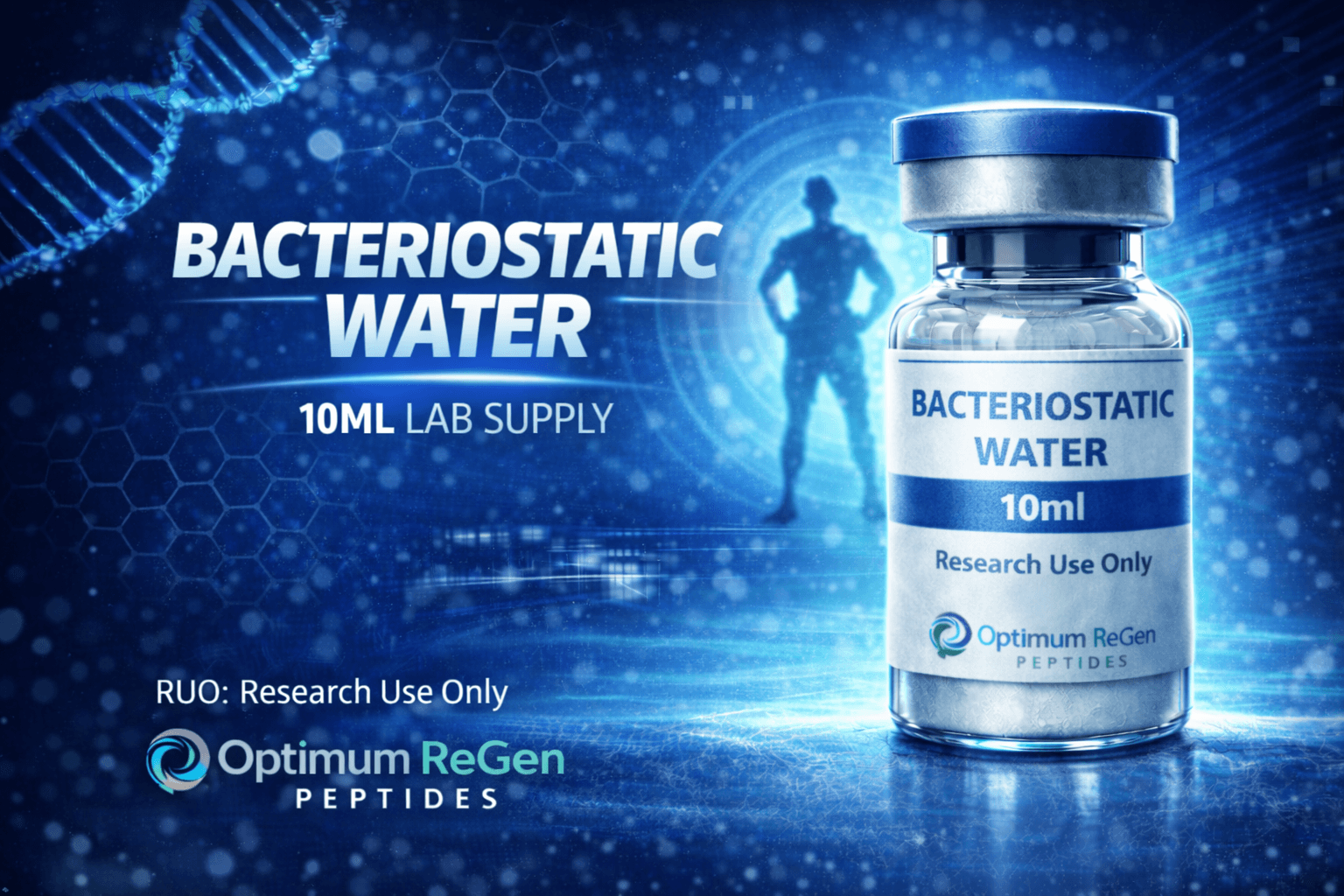 Bacteriostatic Water research peptide vial — Optimum ReGen Peptides