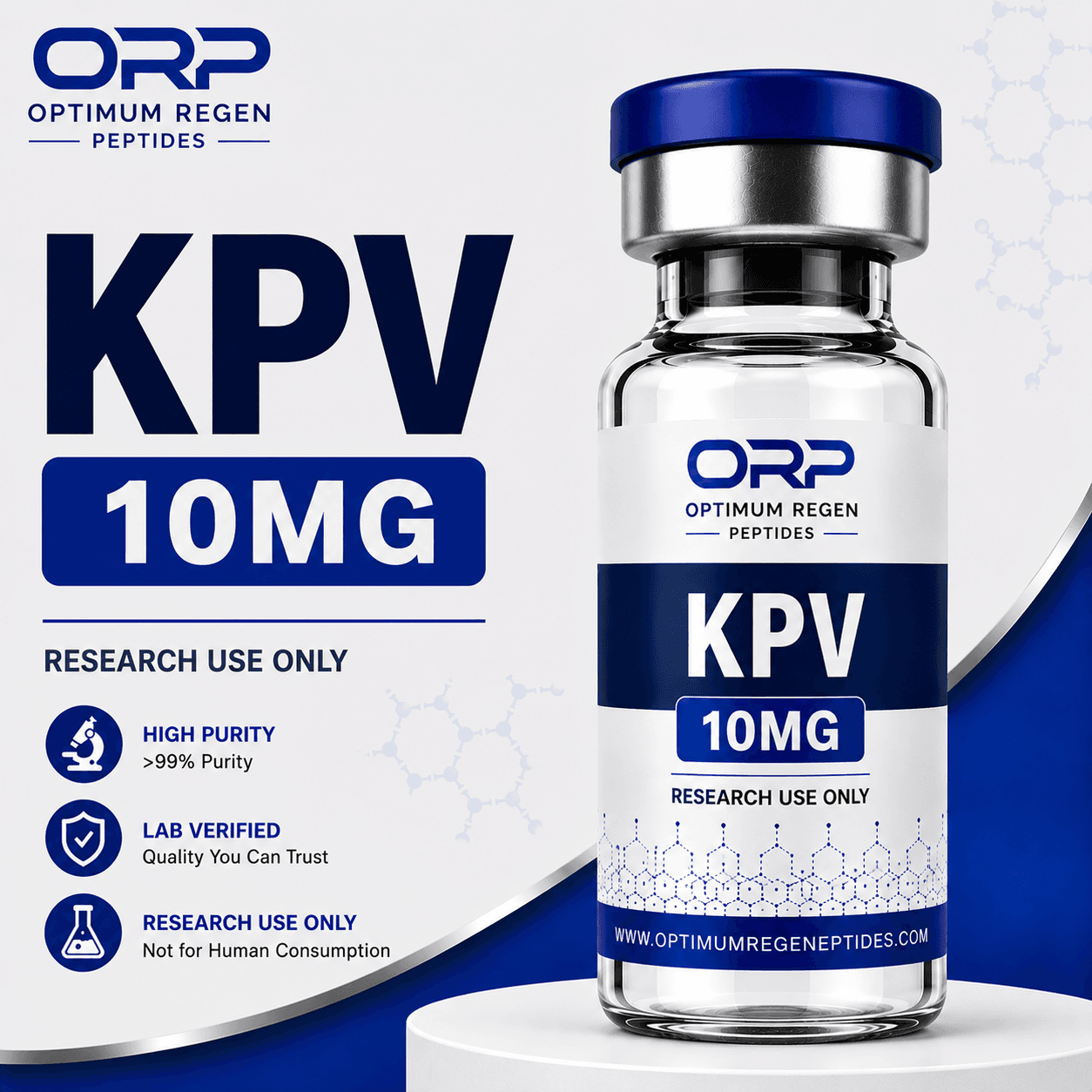 KPV research peptide vial — Optimum ReGen Peptides