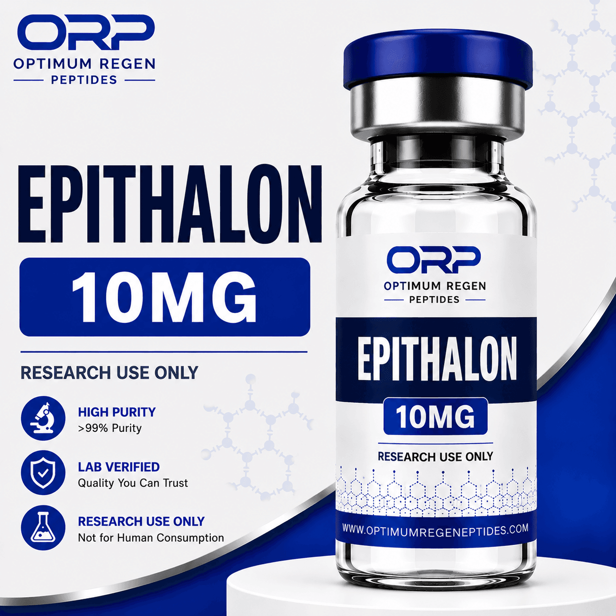 Epithalon research peptide vial — Optimum ReGen Peptides