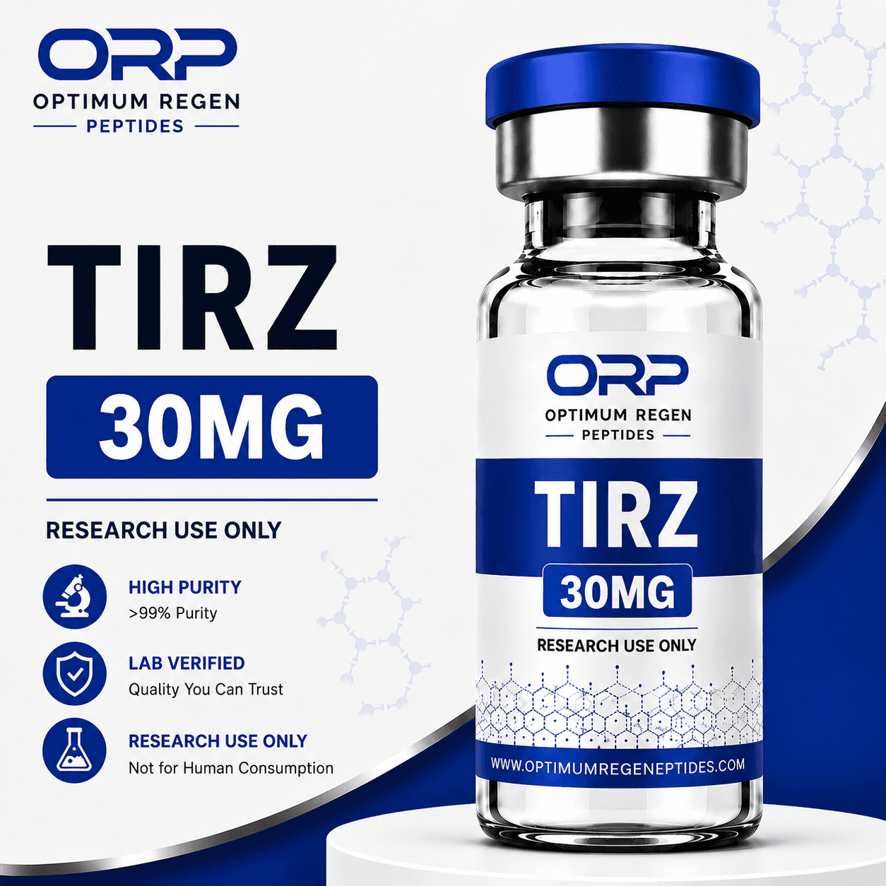 Tirz research peptide vial β Optimum ReGen Peptides