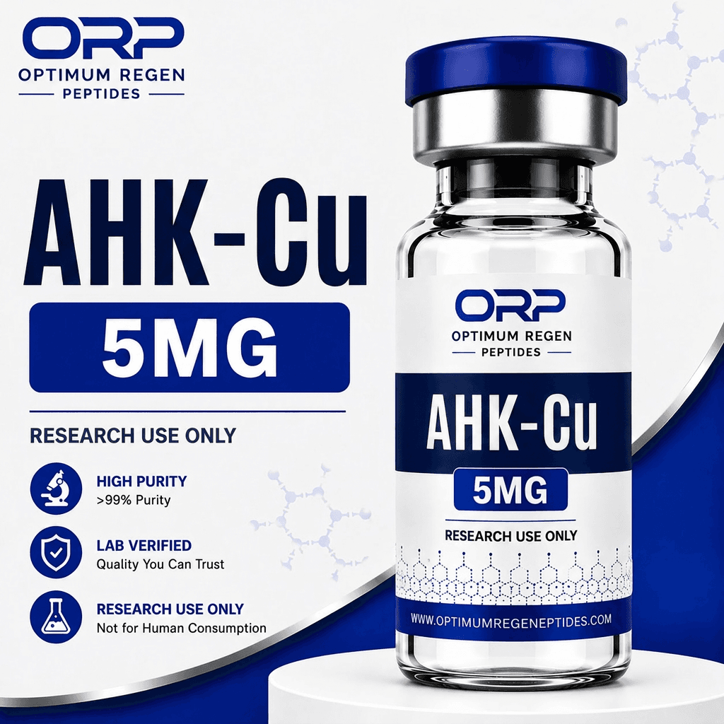 AHK-Cu research peptide vial, Optimum ReGen Peptides