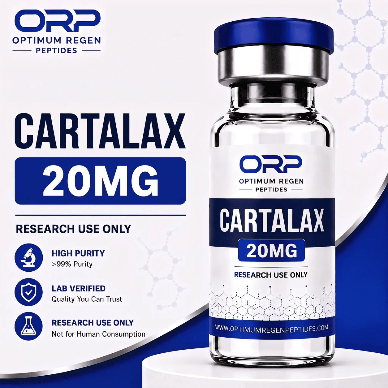 Cartalax research peptide vial, Optimum ReGen Peptides