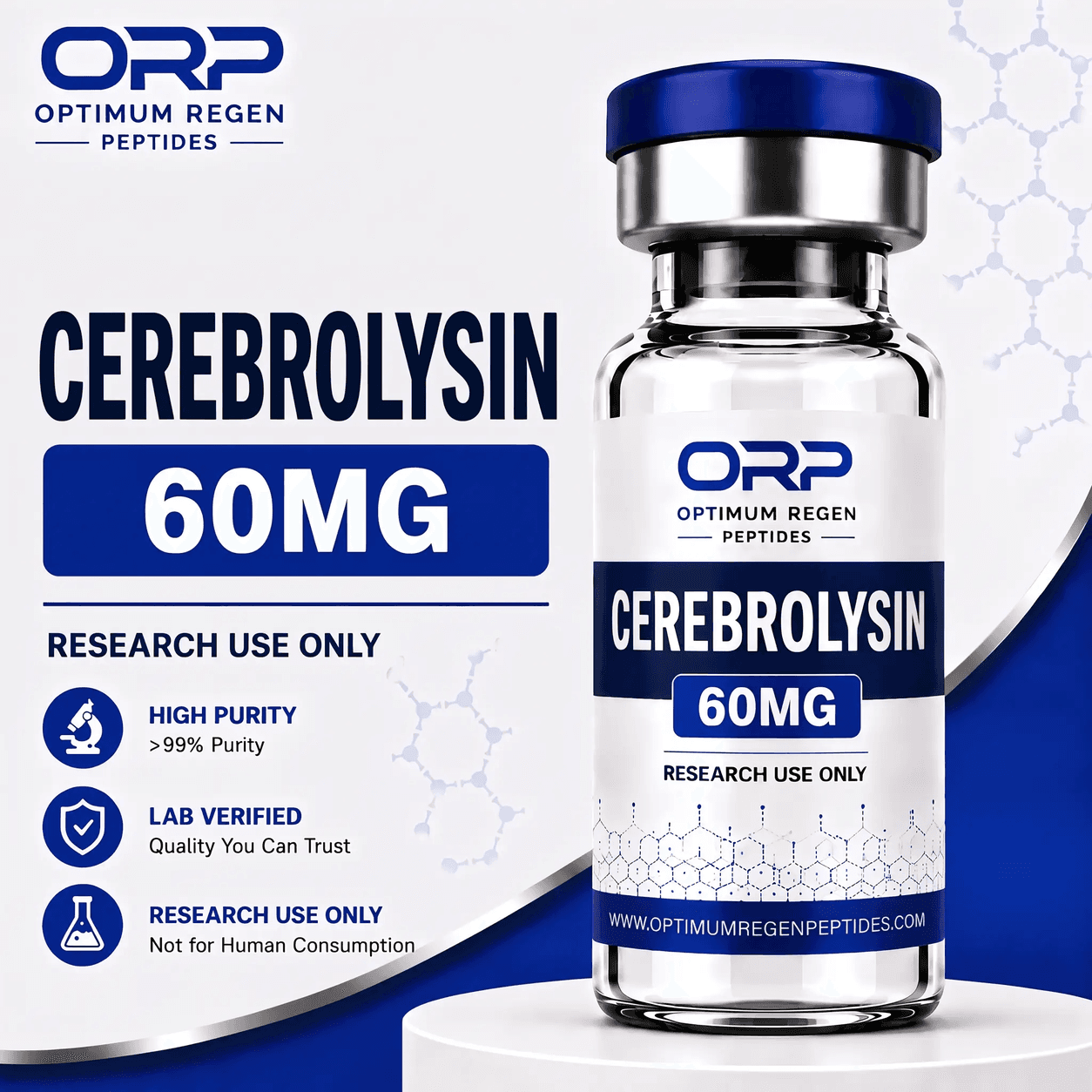 Cerebrolysin research peptide vial, Optimum ReGen Peptides