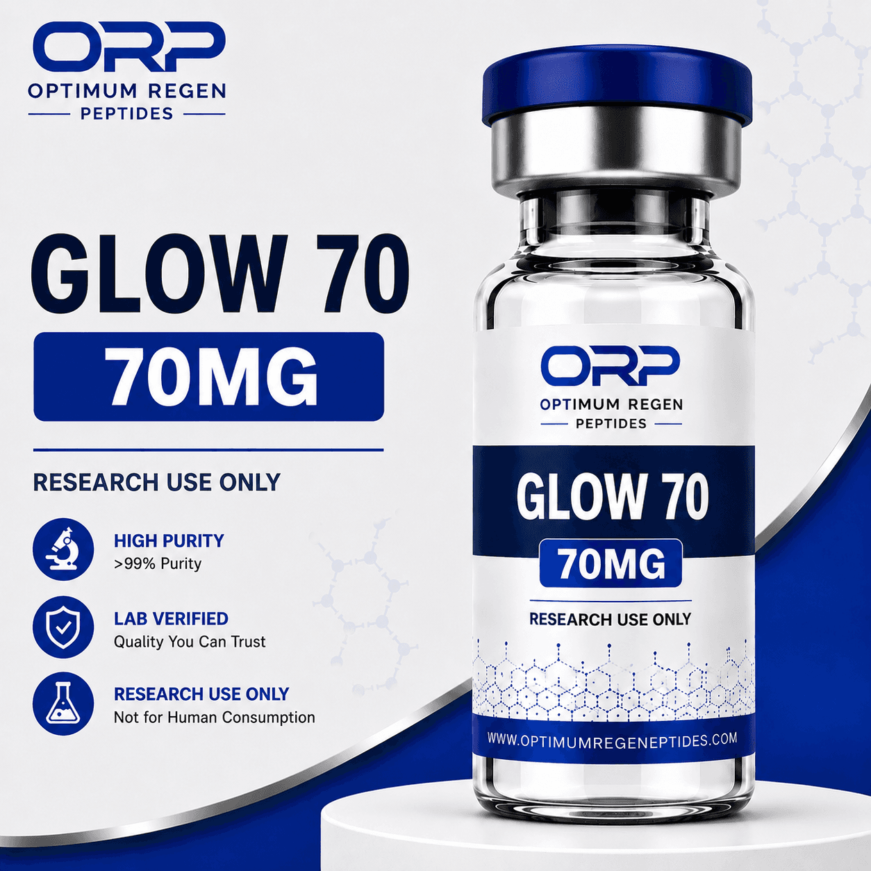 Glow research peptide vial — Optimum ReGen Peptides