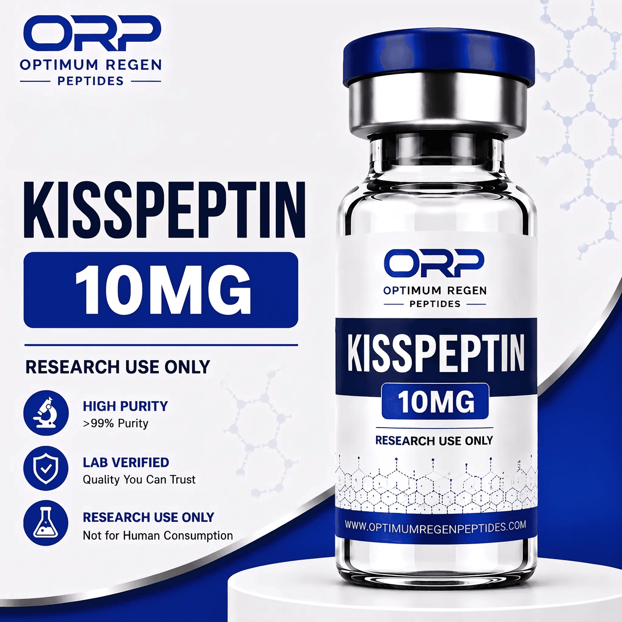 Kisspeptin research peptide vial, Optimum ReGen Peptides