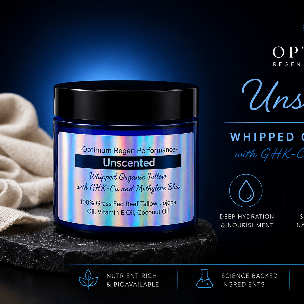 Unscented Whipped Organic Tallow research peptide vial — Optimum ReGen Peptides