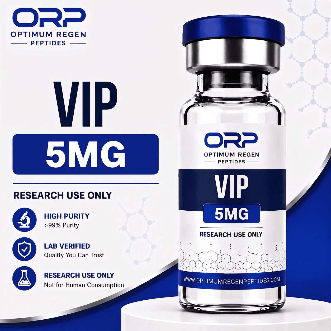 VIP research peptide vial, Optimum ReGen Peptides