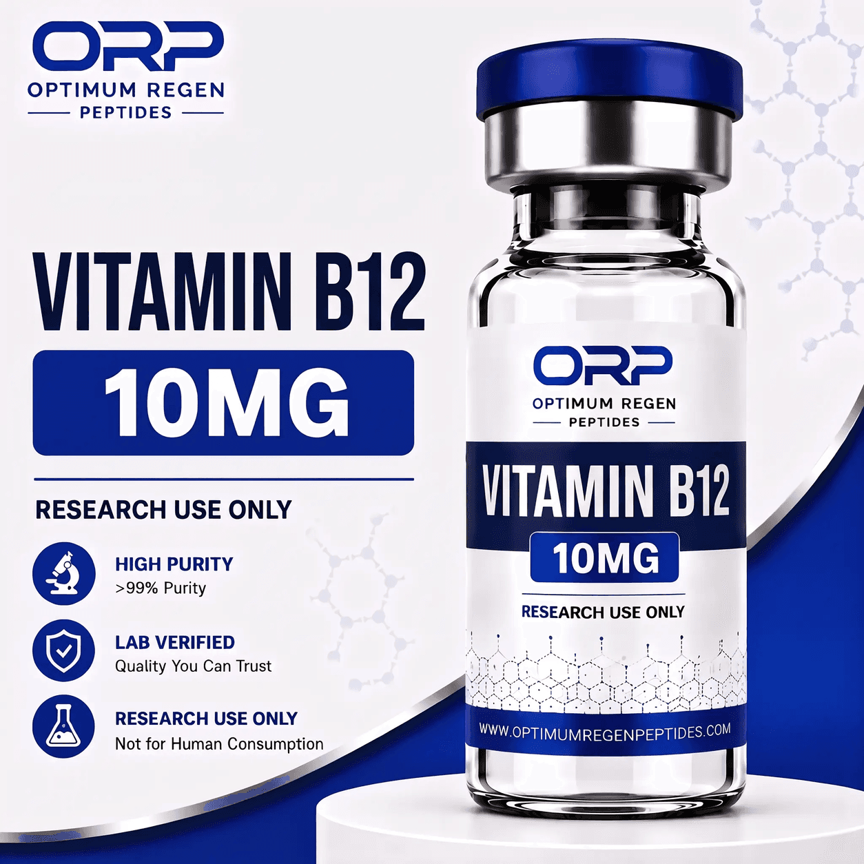 Vitamin B12 research peptide vial, Optimum ReGen Peptides